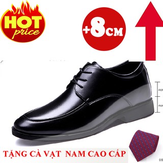 GIÀY CƯỚI NAM + CÀ VẠT CAO CẤP - TĂNG 8CM - HÀNG NHẬP KHẨU