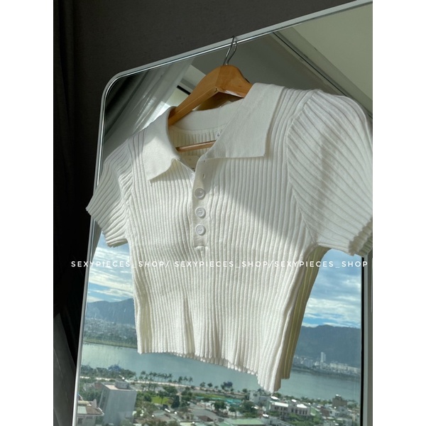 [ẢNH THẬT 100%]Áo polo gài nút thun gân màu trắng siêu co giãn- HÀNG CAO CẤP CÓ SẴN | BigBuy360 - bigbuy360.vn