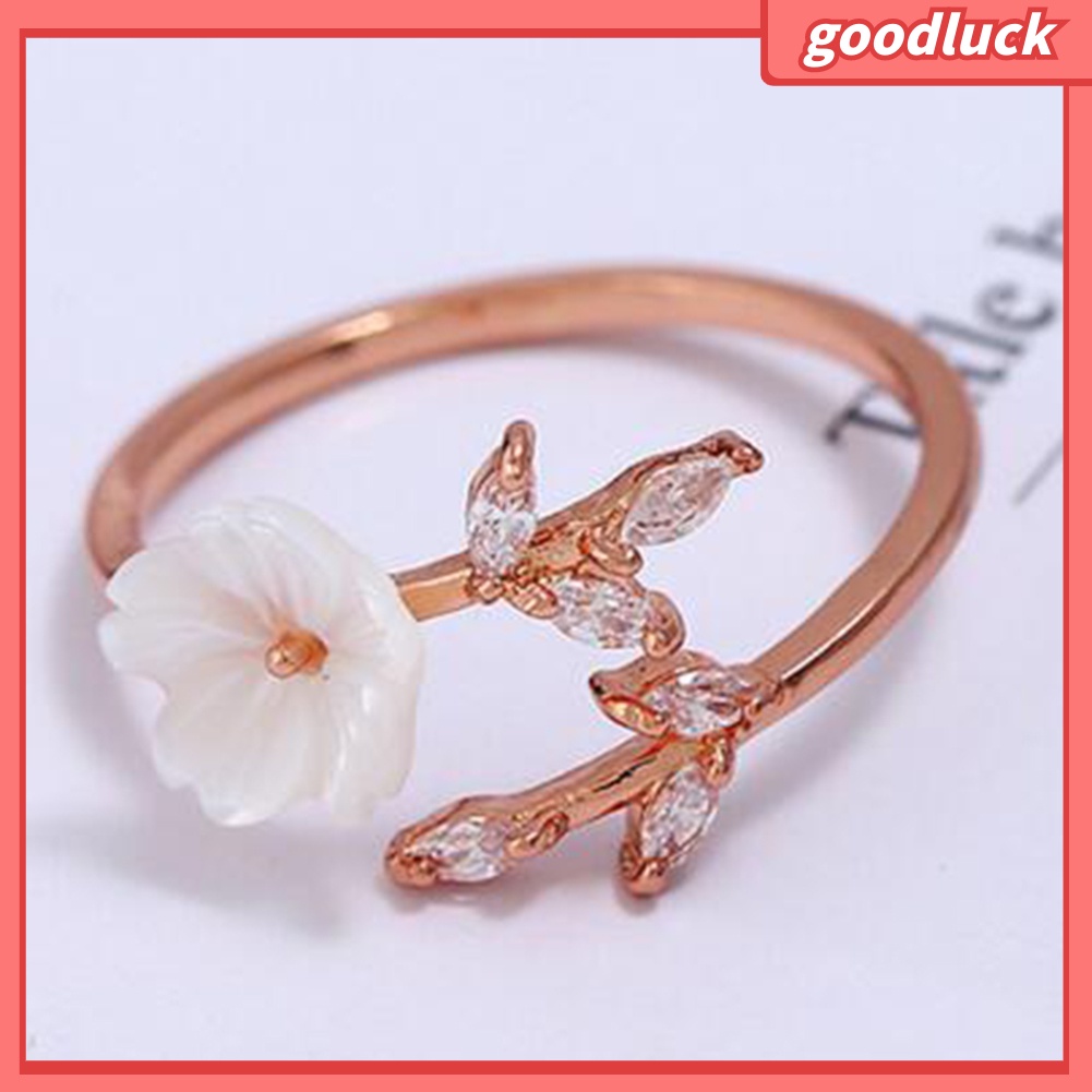Nhẫn Hở Chất Liệu Hợp Kim Hình Hoa Đính Đá Xinh Xắn