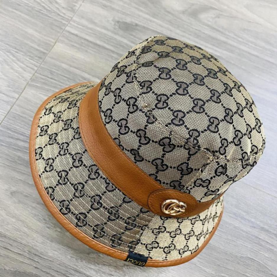 [HOT] Nón bucket gucc, mũ tai bèo nữ hàng cao cấp viền da siêu đẹp - VIP