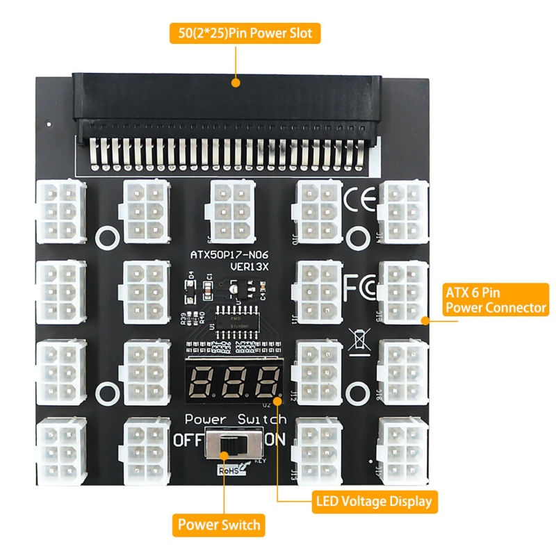 Bo Mạch Chuyển Đổi Nguồn Điện NAMA ATX 50P Sang 17 6 P PSU Dành Cho DELL 750W-2400W