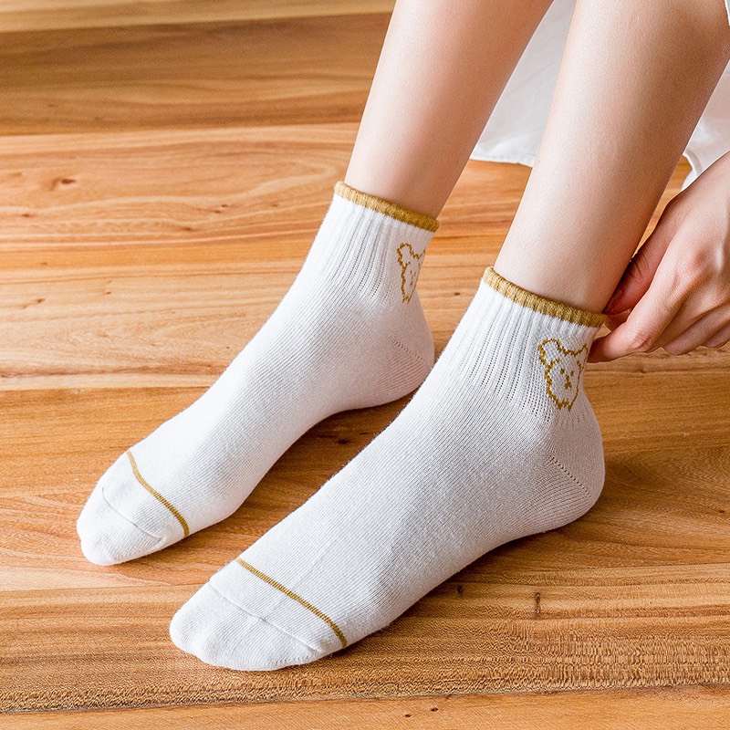 Vớ cổ ngắn nam nữ tất cún viền cổ thấp cotton thời trang đẹp kháng khuẩn thấm hút mồ hôi tốt MONEY VN007