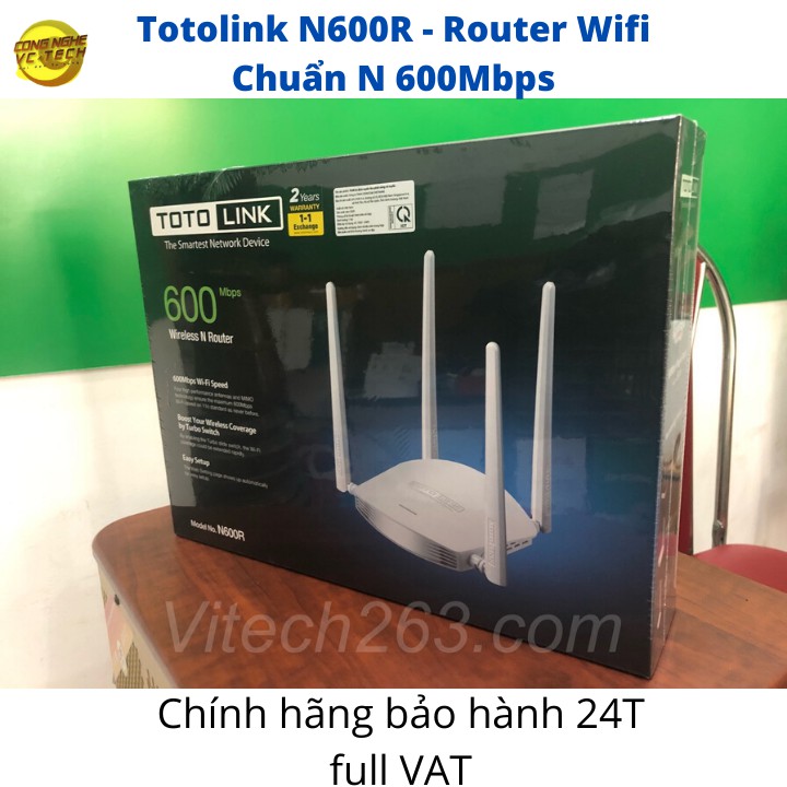 Bộ Phát WIFI Totolink N600R - Router Wifi Chuẩn N 600Mbps-Hàng chính hãng Full VAT