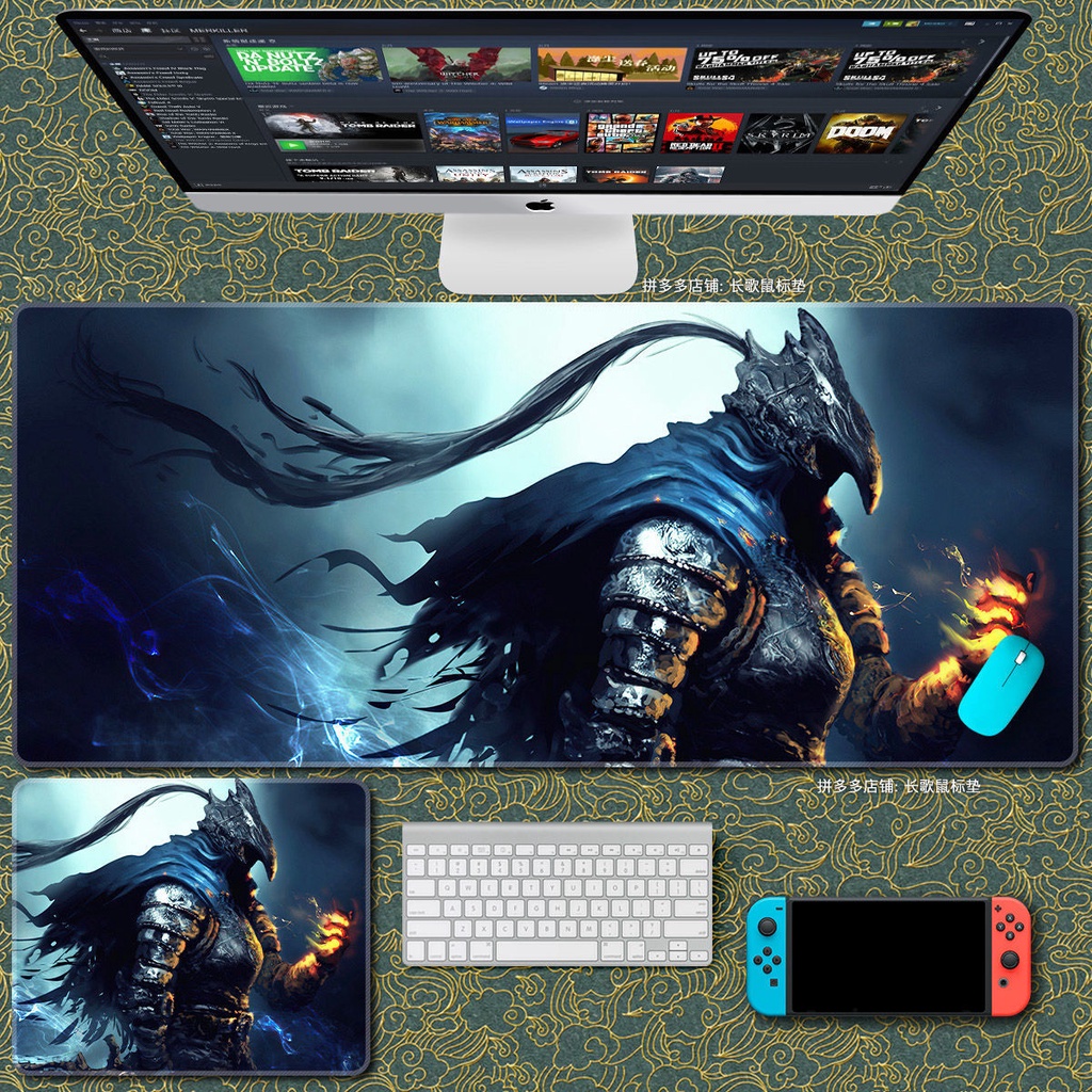 Tấm Lót Chuột Và Bàn Phím Máy Tính 700x300 In Hình dark soul 3 series