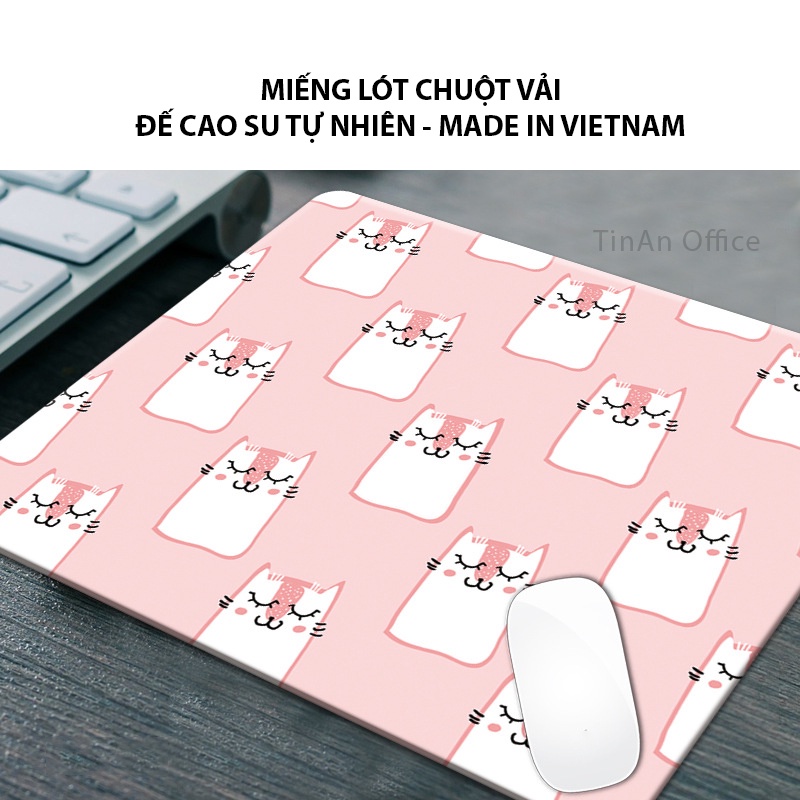 [26 x 21 cm] Miếng Lót Chuột Vải Nhiều Hình Đẹp, Đế Cao Su Việt Nam Chống Trượt, Mousepad Mềm Dày (Hình Tự Chụp)