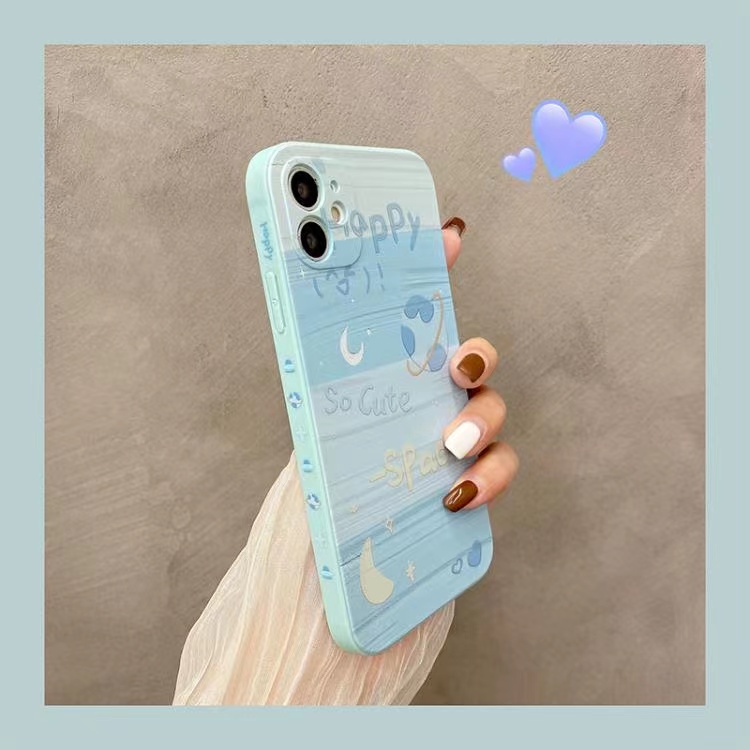 Case OPPO Reno6 5G Reno5 4G/5G Reno5K A5 2020 A9 2020 A15 A15S A53 A33 A7 A5S A12 A11K A31 2020 F9 F9Pro Reno5Pro F11 A3S A83 A57 2016 A59 F1S A39 A3 Straight Edge 90° Cartoon Moon Lollipop Couple Phone Case