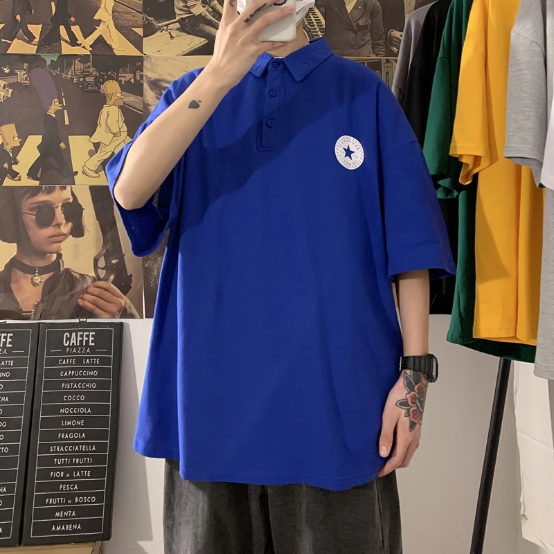 Áo thun Polo tay ngắn dáng rộng phong cách thời trang hàn quốc