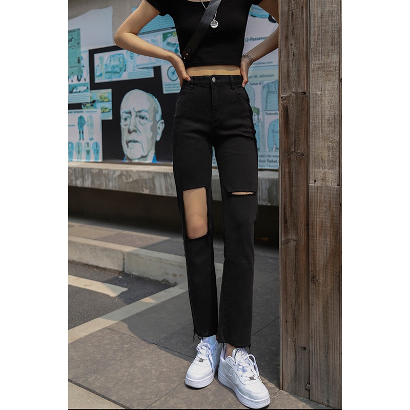 NRVP Quần Jeans Nữ Ống Rộng Thời Trang Hàn Quốc