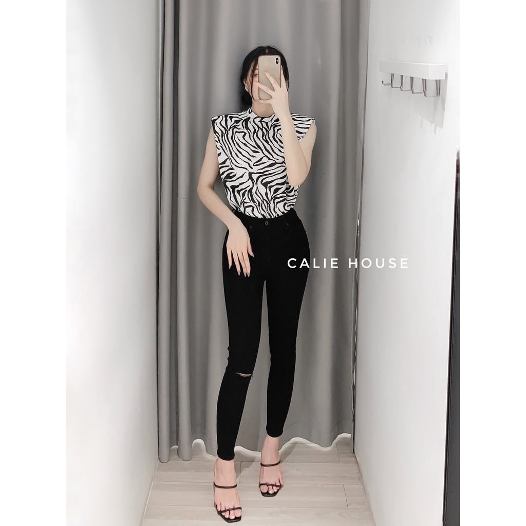 Quần jean rách gối thời trang công sở Calie House Q38