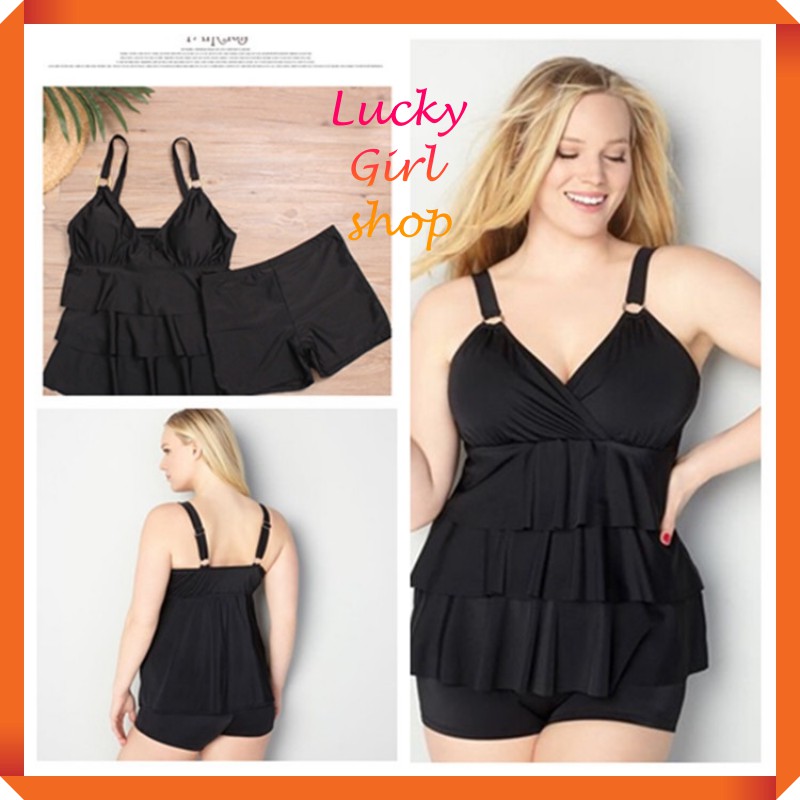 [BIG SIZE ĐẾN 100KG] 👙Sét Đồ Bơi Nữ Bộ Bơi Rời Thun 4 Chiều Cao Cấp Cho Bạn Nữ Béo - Lucky Girl shop