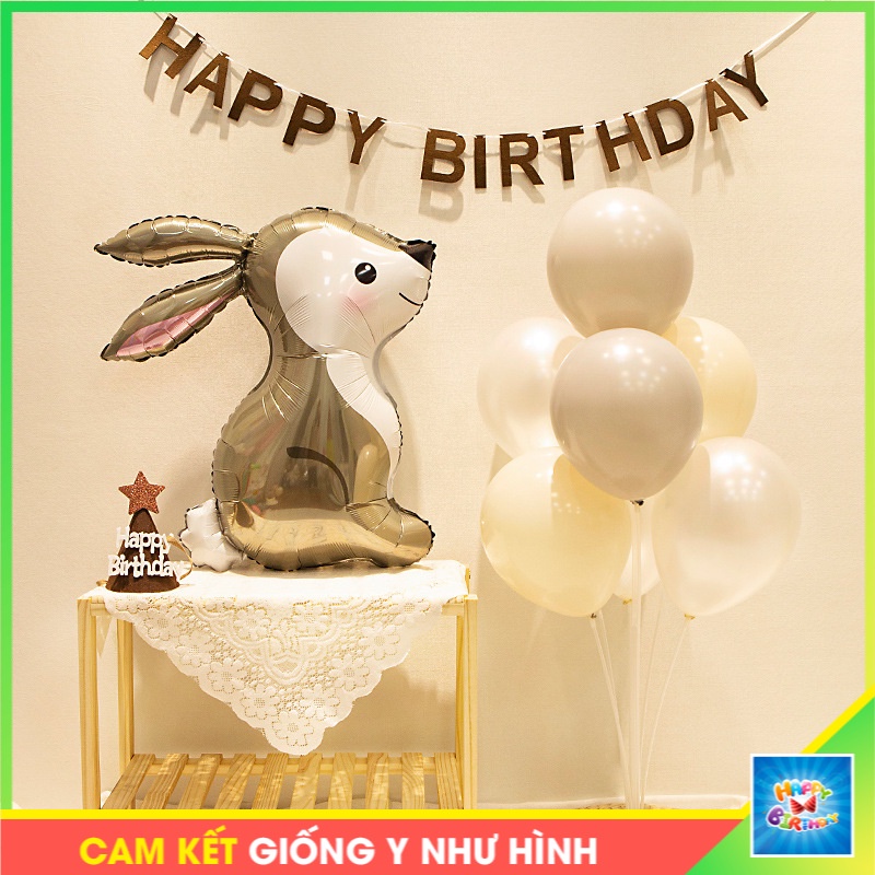 SET bóng trang trí sinh nhật Handmade Thỏ 4D kiểu Hàn Quốc tại nhà