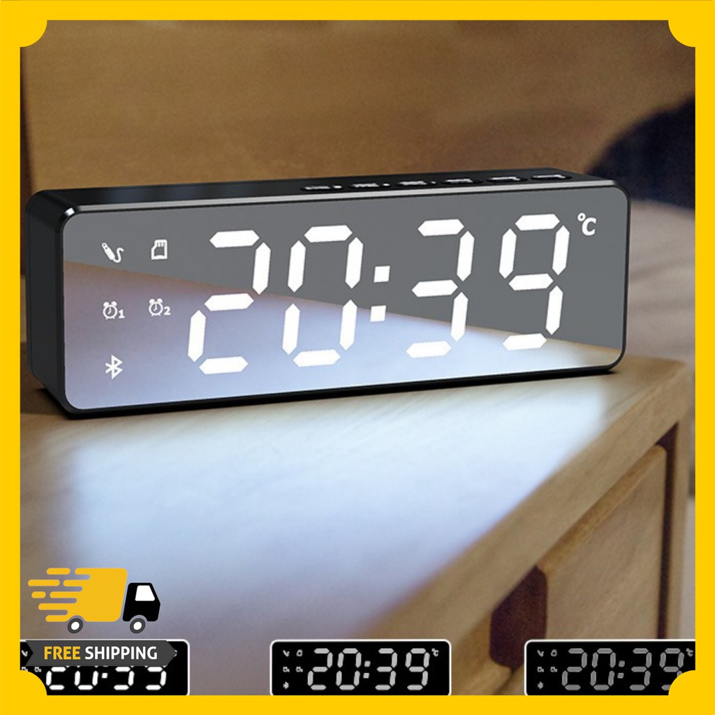 Loa Bluetooth Không Dây Kiêm Đồng Hồ Báo Thức Nghe Nhạc Hay, Âm Thanh Chất Lượng, Hỗ Trợ Cắm Thẻ Nhớ Tf, Usb