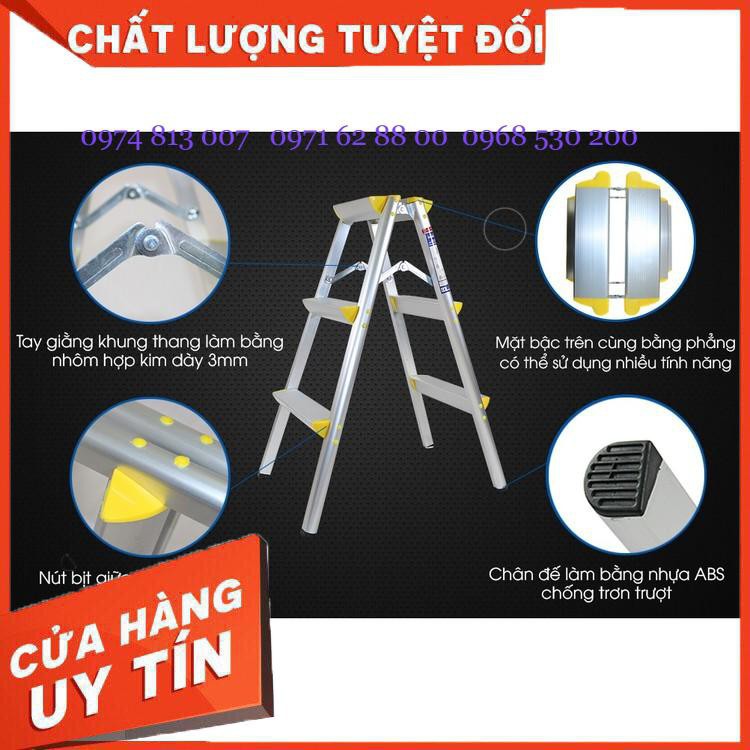 Thang nhôm chữ A Nikawa NKD-03, thang ghế 3 bậc, thang nhôm 3 bậc Giá cực Rẻ