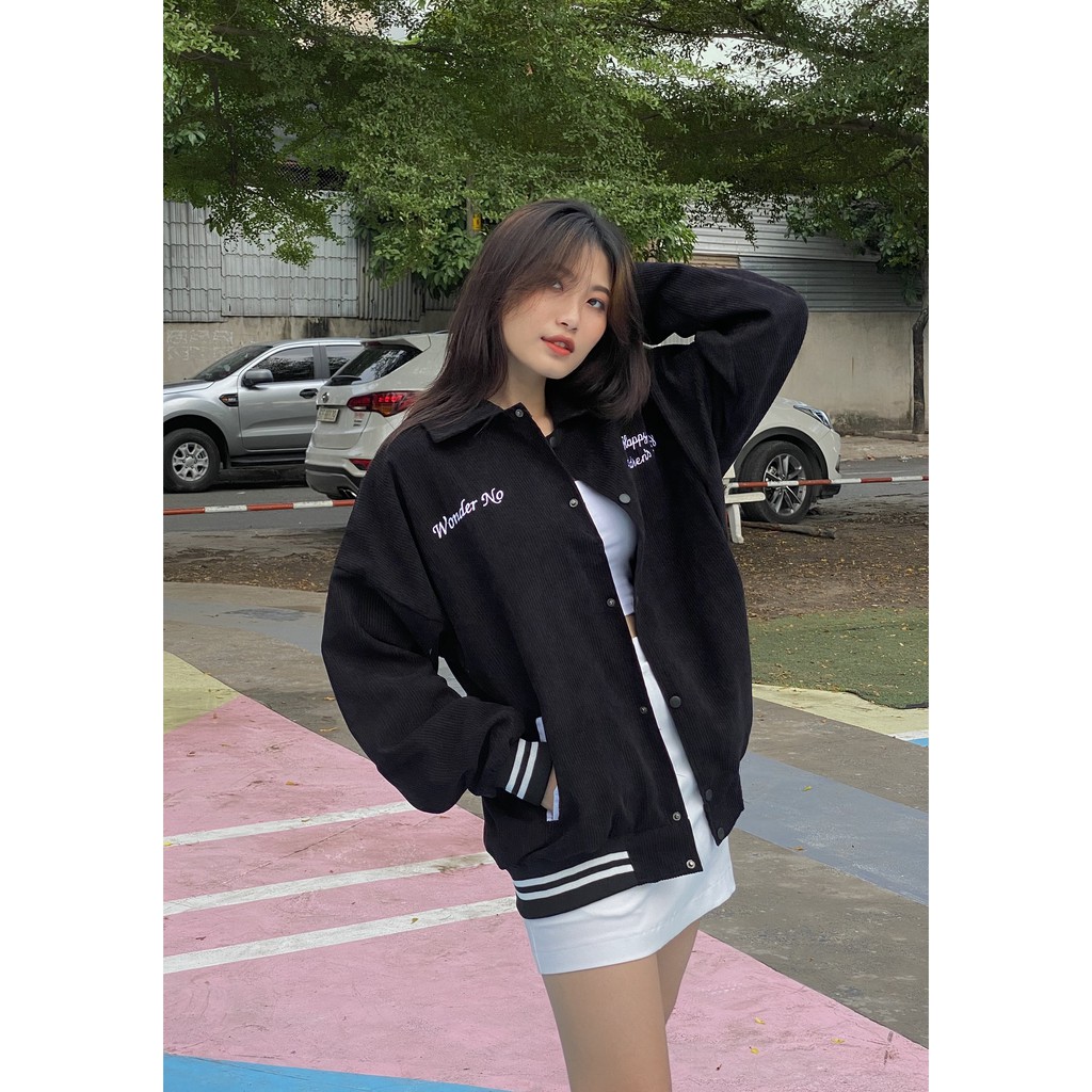 Bomber Thêu chữ WONDER NO (form unisex) | BigBuy360 - bigbuy360.vn