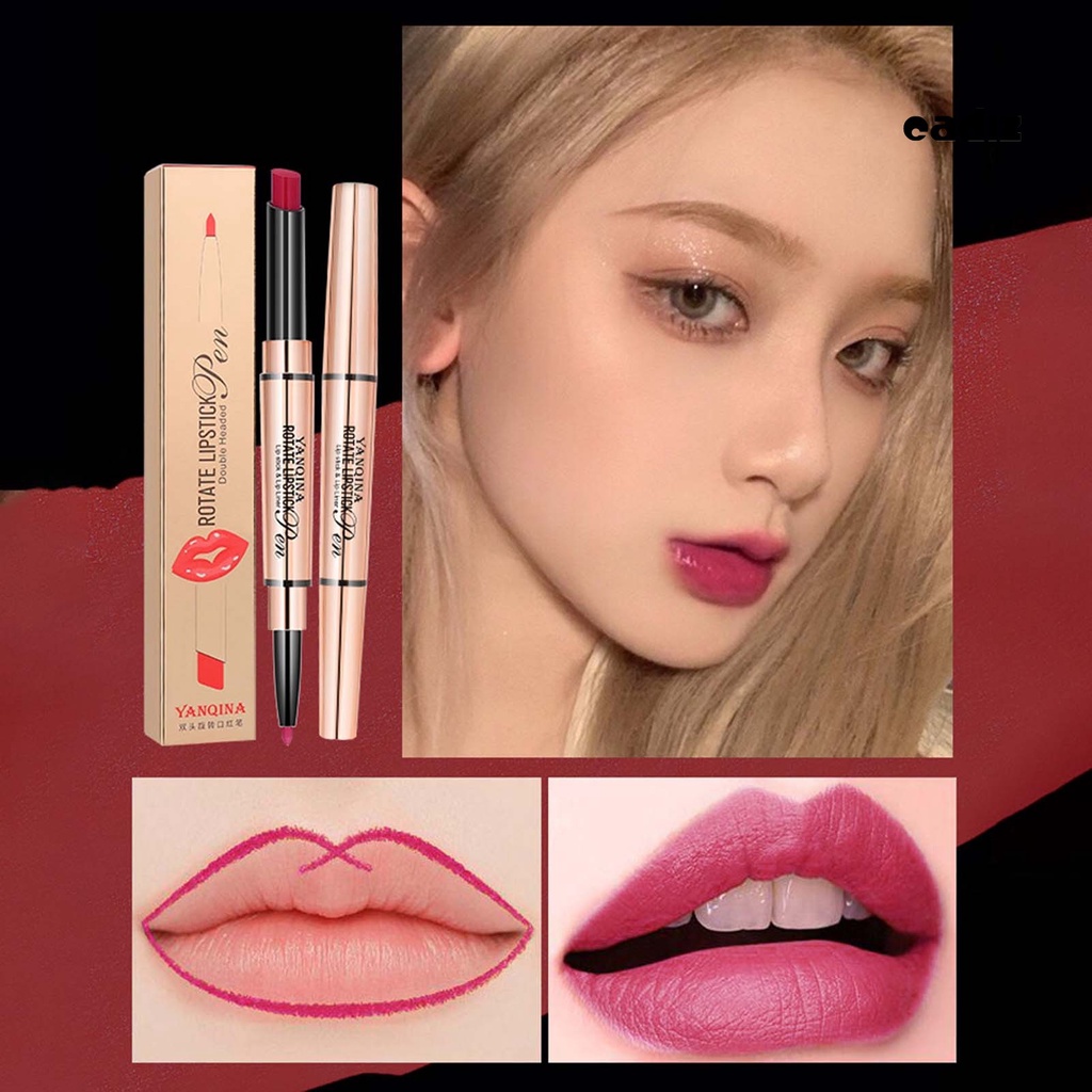 Bút Kẻ Viền Môi Hai Đầu Màu Lì Chống Thấm Nước Đa Năng 1.7g