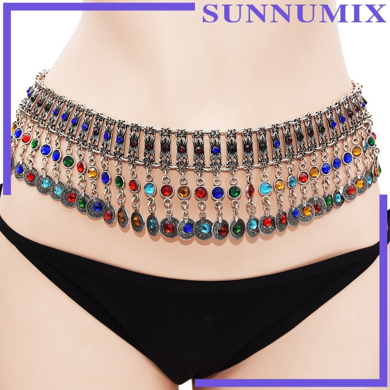 Thắt Lưng Chuỗi Đồng Xu Mạ Bạc Phong Cách Boho