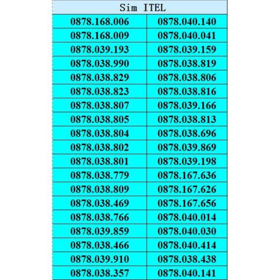Sim 4G new (chọn số) Vina- ITELECOM 90Gb,đuôi thần tài lớn thần tài nhỏ