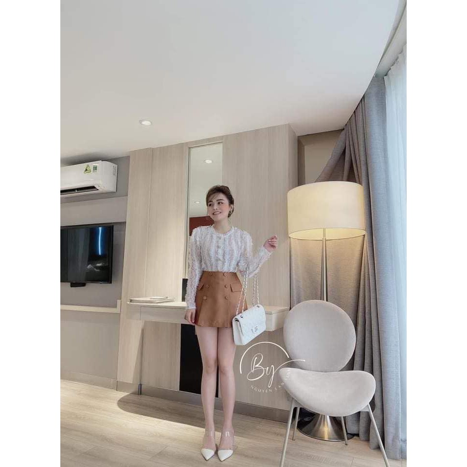 Chân Váy Chữ A Cúc Bọc Nhiều Màu | BigBuy360 - bigbuy360.vn