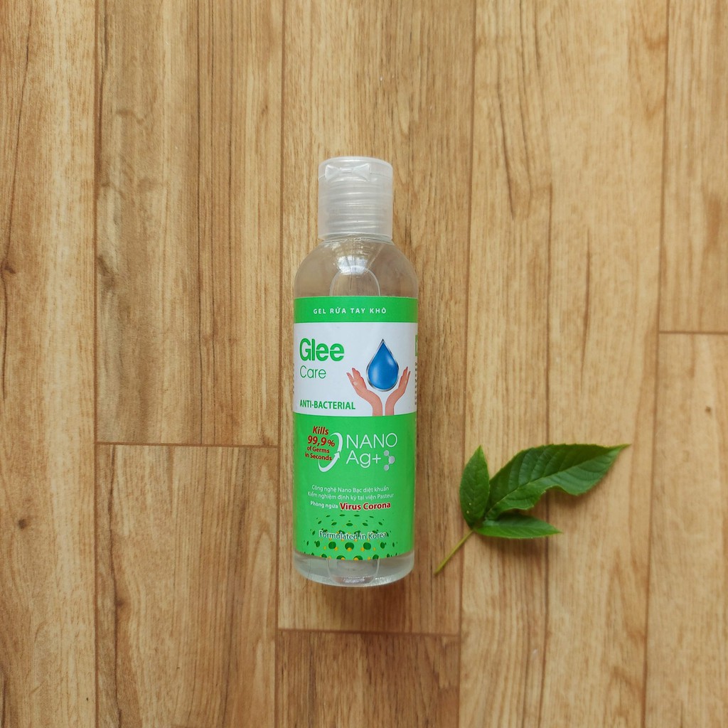 Gel rửa tay khô Glee Care 100ml (Hương trà xanh) Công nghệ Nano Bạc diệt khuẩn