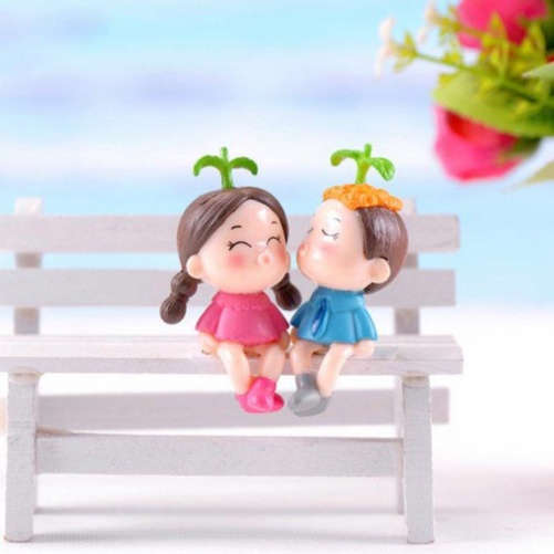 |FREESHIP| CẶP ĐÔI MẦM CÂY - Phụ kiện trang trí cây xanh để bàn làm việc, mô hình trang trí cho bể cá, tiểu cảnh