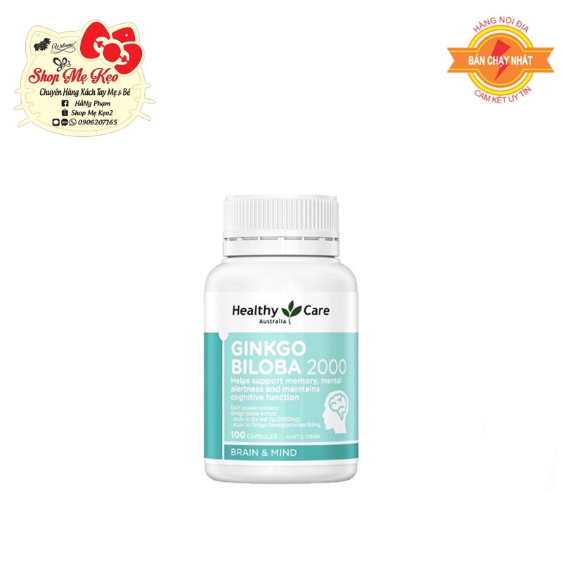 Bổ não Healthy Care Ginkgo Biloba 2000, Bổ não Úc - 100 viên