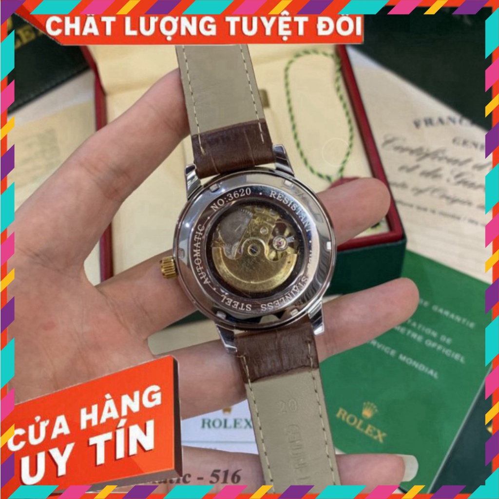 Đồng Hồ Nam Rolex Dây Da, Máy Cơ 40 mm Cao Cấp