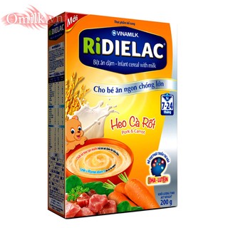 BỘT ĂN DẶM RIDIELAC HEO CÀ RỐT - HỘP GIẤY 200G