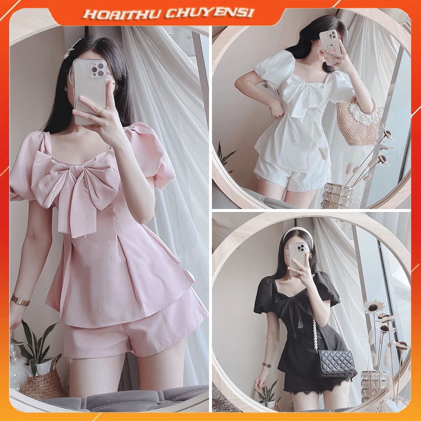 Set Bộ Đũi Nơ Phối Ren Tiểu Thư Cá Tính