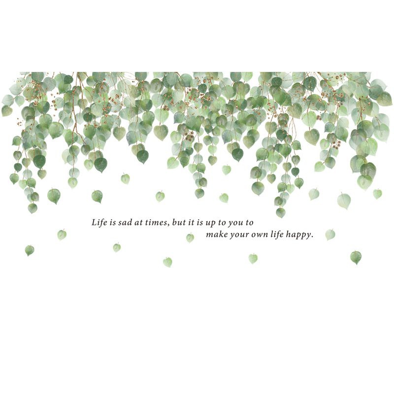 Decal dán tường tán lá xinh PC Bắc Âu trang trí phòng khách phòng ngủ