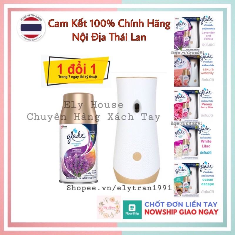 100% CHÍNH HÃNG Máy xịt thơm phòng tự động GLADE, hương thơm dịu nhẹ, thay