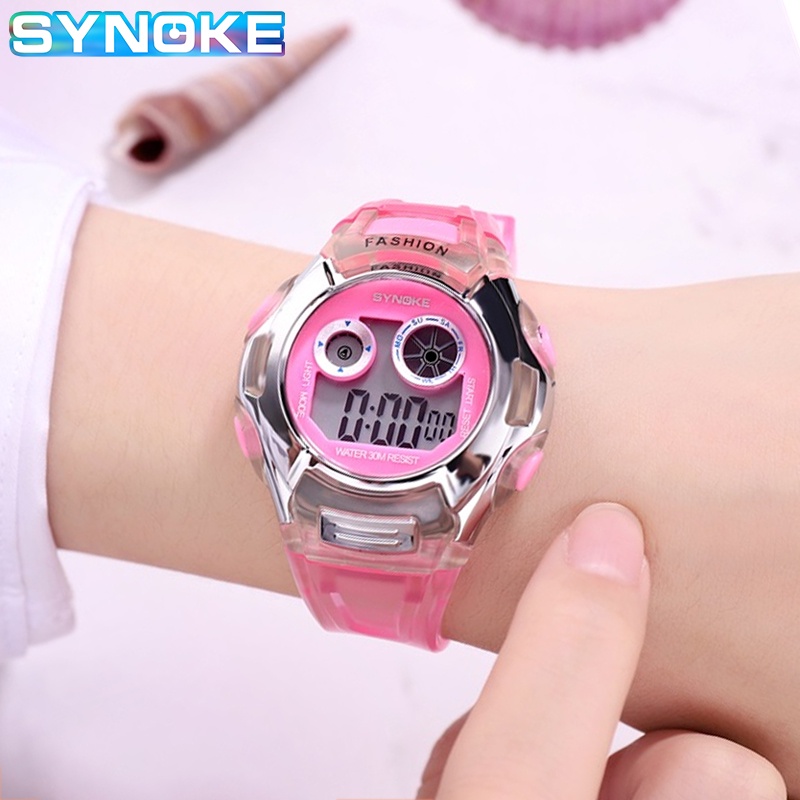 Đồng hồ em bé SYNOKE Đèn LED chống nước Lịch phát sáng Đồng hồ báo thức Đồng hồ thể thao ngoài trời kỹ thuật số
