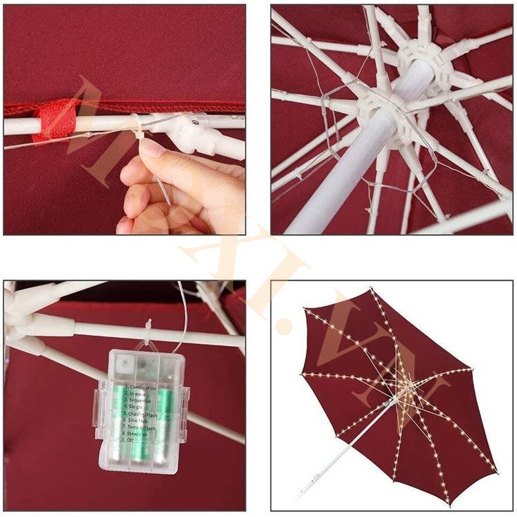 Đèn LED Trang Trí Ô Dù Ngoài Trời Sân Vườn Túp Lều Trang Trí Lễ Cưới Sinh Nhật Nhà Hàng Khách Sạn Tiệm Trà Sữa Shop
