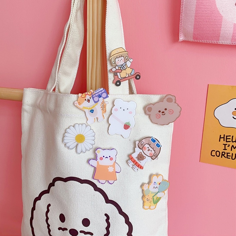 Pin cài sticker cài balo huy hiệu cài cặp siêu xinh cute