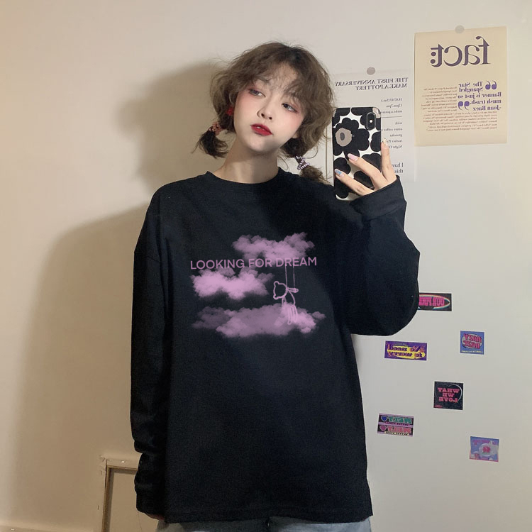 Women Korean Long Sleeve Cloud Printed Blouse | BigBuy360 - bigbuy360.vn