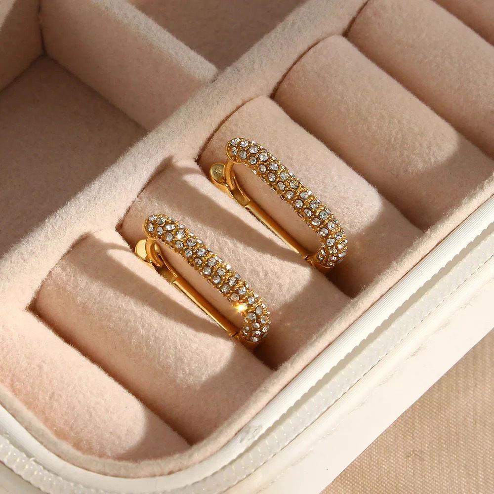 Bông Tai Thời Trang Kiểu Hình Học Phong Cách Pháp Cổ Điển Cho Nữ