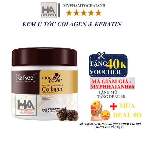 Hấp Ủ Tóc Karseell Collagen - Kem Ủ Tóc Karseell Maca Essence Repairl collegen TÚI/HŨ