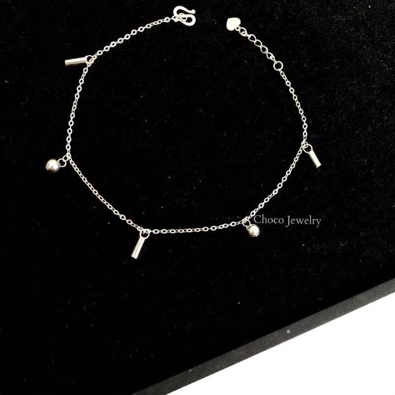 Lắc chân bạc trụ tròn Choco Jewelry