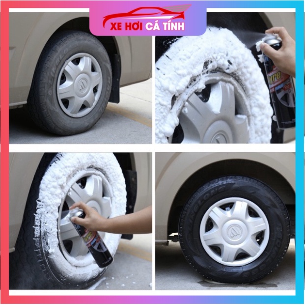 Xịt bọt dưỡng lốp ô tô, dung dịch tẩy sach làm bóng lốp xe ô tô, tẩy rửa làm mới lốp, mâm xe hơi tẩy ố la dăng ô tô