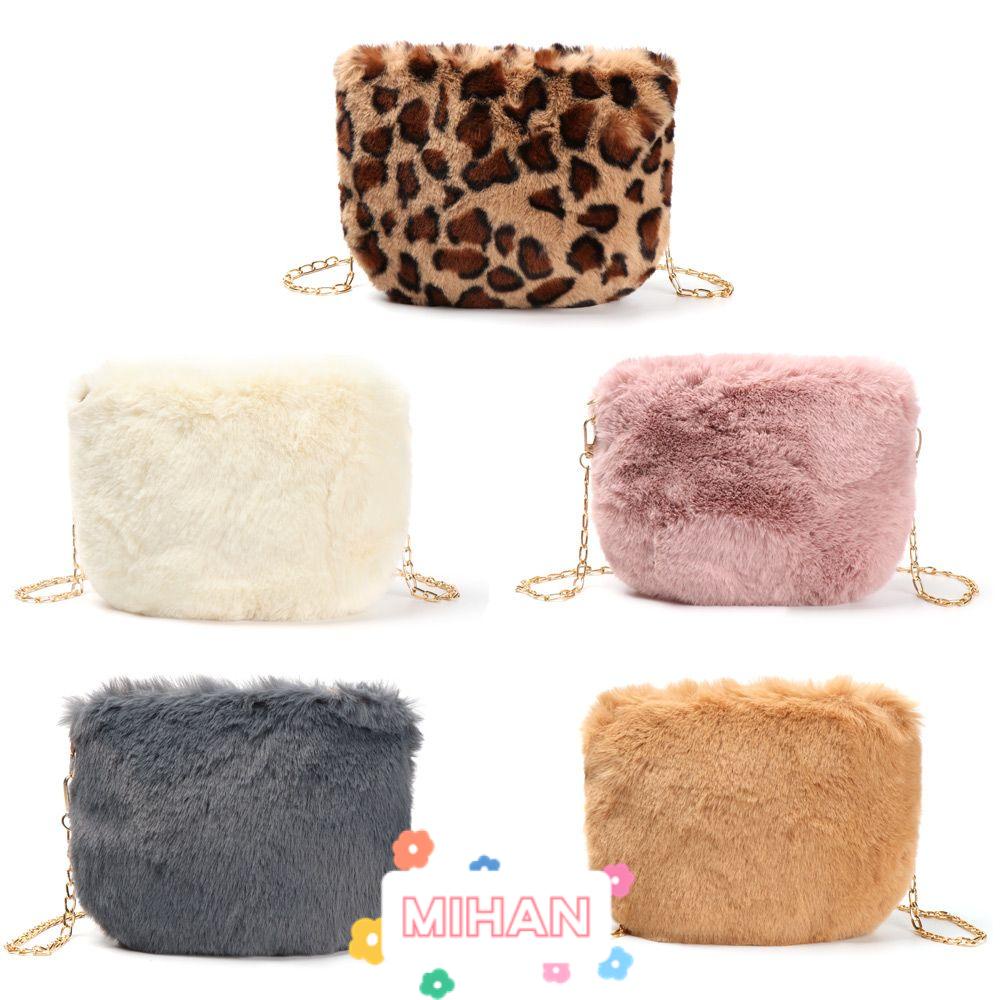 Túi Đeo Chéo Phủ Lông Cỡ Lớn Phối Dây Xích Thời Trang MIHAN1
