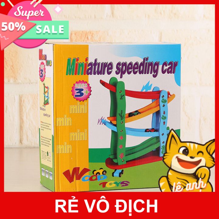 Đồ chơi Xe Ô Tô Cầu Trượt 4 Tầng Kèm 4 Xe Con Bằng Gỗ, Đồ Chơi Thông Minh An Toàn Cho Trẻ Từ 2-10 Tuổi