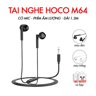 TAI NGHE NHÉT TAI HOCO M64 CÓ MIC - JACK 3.5 - DÂY TPE DÀI 1M2 - ÂM THANH HAY TUYỆT VỜI TN1[PHỤ KIỆN HOCO]