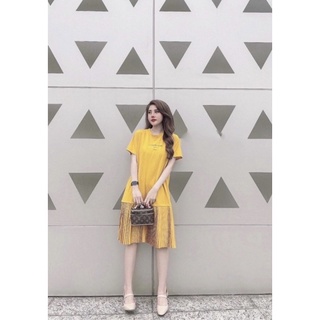 Váy cotton suông ly dập