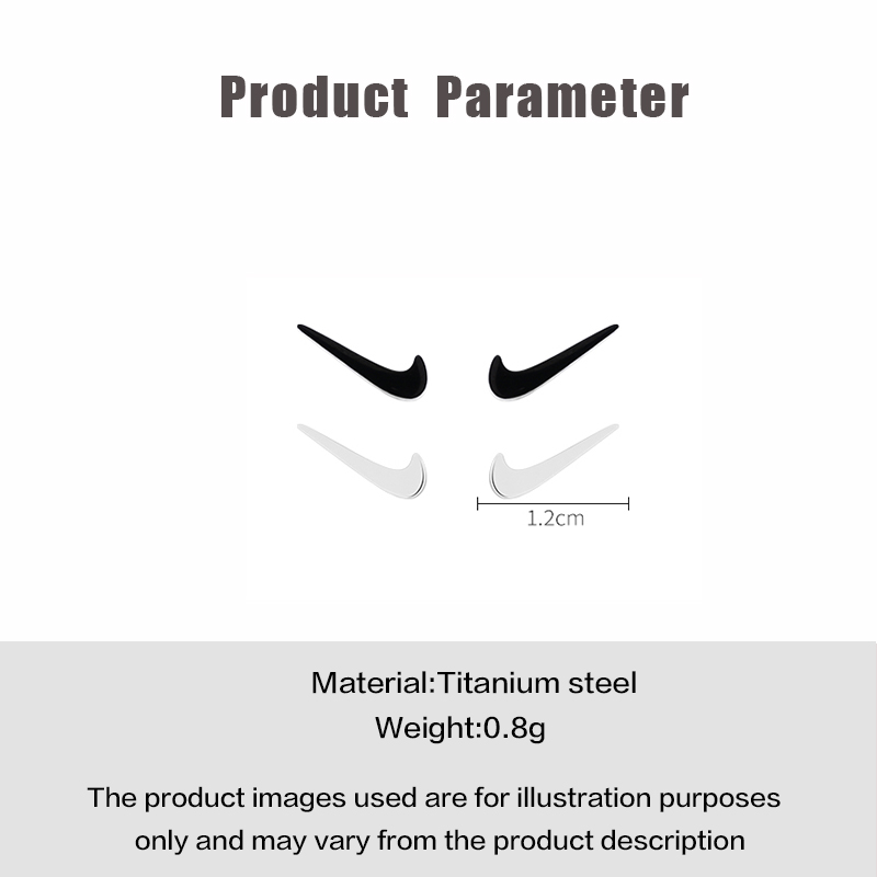 Khuyên Tai Thép Không Gỉ Thiết Kế Hình Logo Nike Phong Cách Hàn Quốc