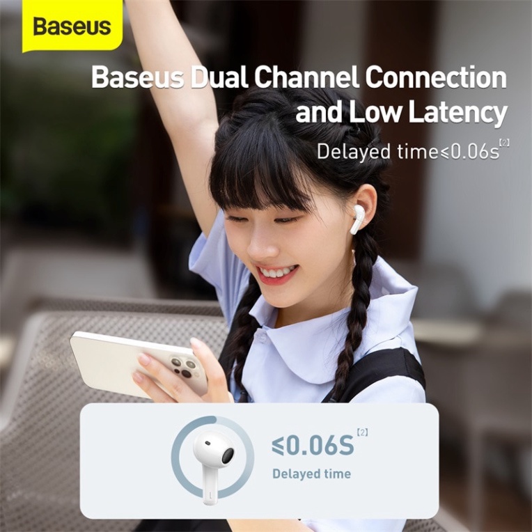Tai nghe Baseus E3 TWS không dây Bluetooth 5.0 độ trễ thấp cho iPhone 12 Pro Max