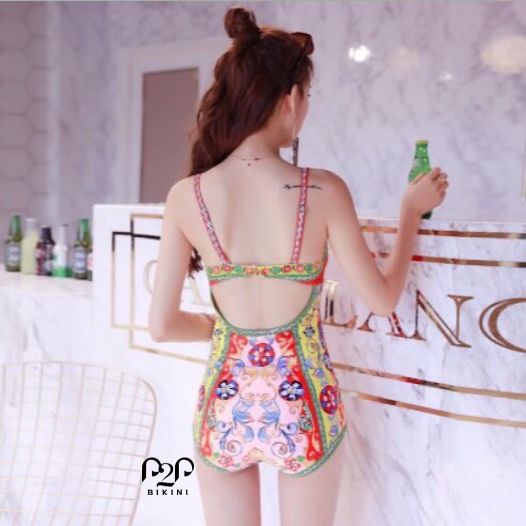 P2P BIKINI - Monokini hai dây basic kèm khăn sarong - MN490HT_HN