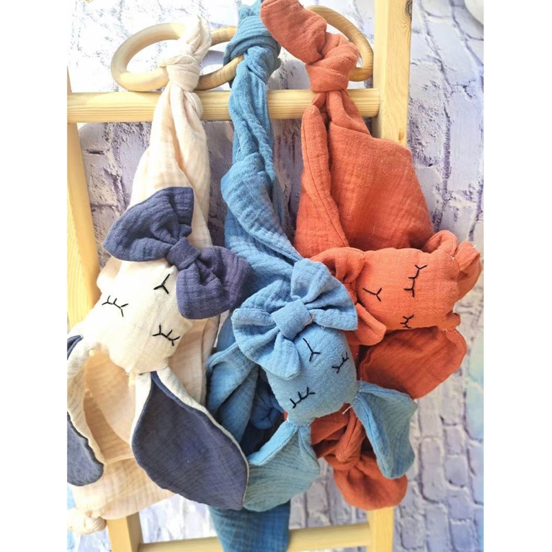 Khăn Bông Mềm Mại Họa Tiết Thỏ Hoạt Hình Đáng Yêu Cho Bé Sơ Sinh Mọc Răng