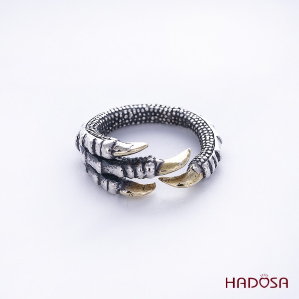Nhẫn bạc Thái móng rồng cho nam Hadosa