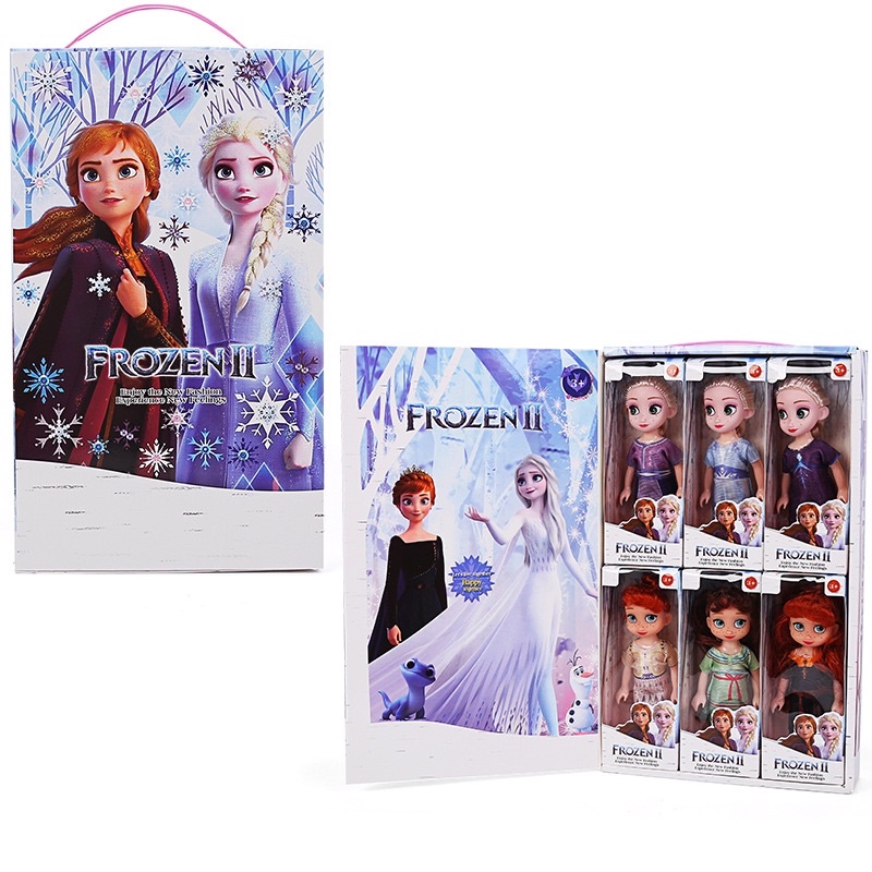 Hộp 6 Búp Bê Elsa Anna Frozen 2, Búp Bê Công Chúa Elsa Cho Bé Gái - Coolgift