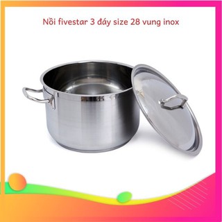 [HÀNG CHÍNH HÃNG] NỒI LUỘC GÀ FIVESTAR 3 ĐÁY VUNG INOX (26/28/30/32/36CM)