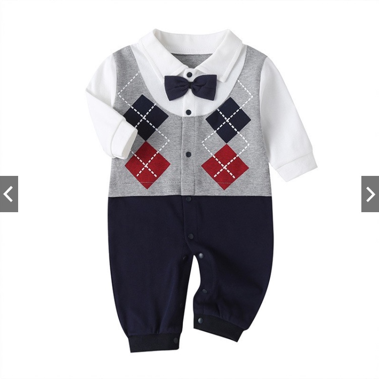 Bộ Body quần áo trẻ em dài tay Công Tử thu Đông cotton cho Bé Gái Bé Trai từ 0-12 tháng tuổi 4.9